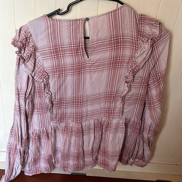 Loft Outlet plaid peplum ruffle blouse - Picture 4 of 4